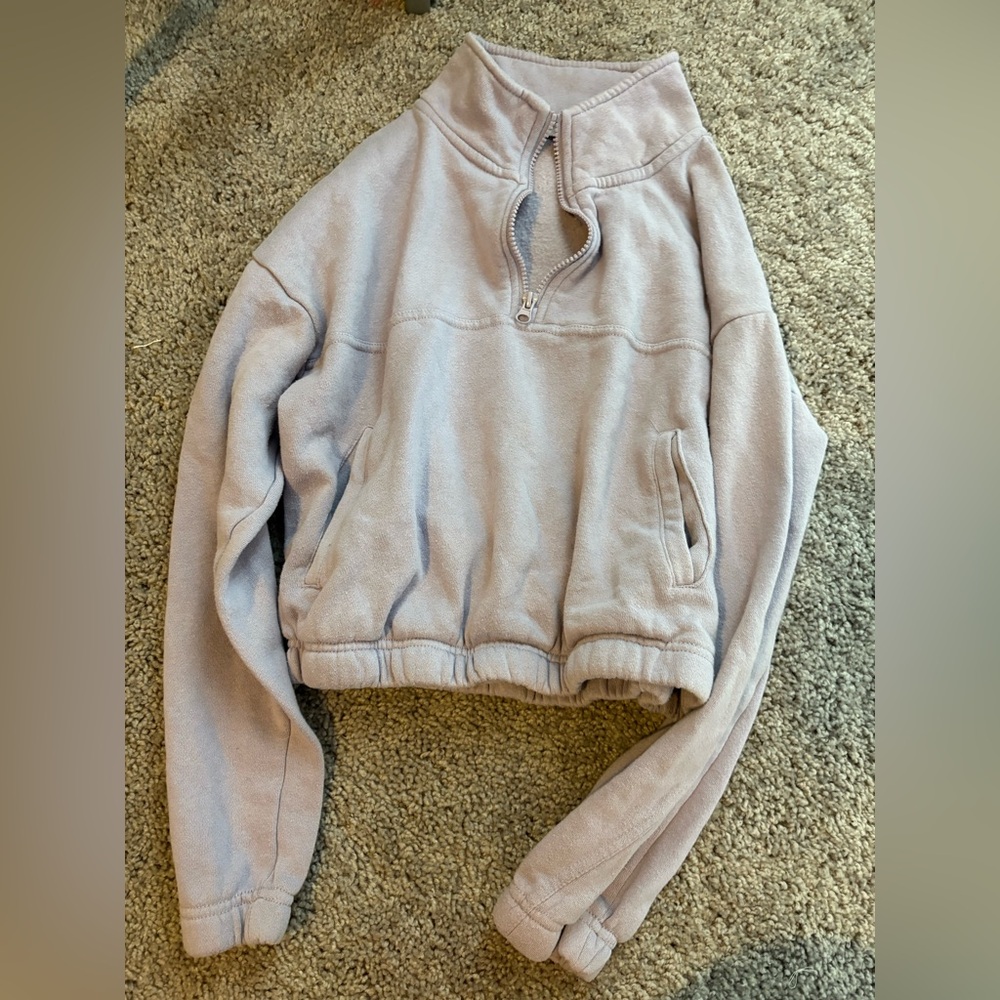 Cozy Lavender Quarter-Zip Pullover